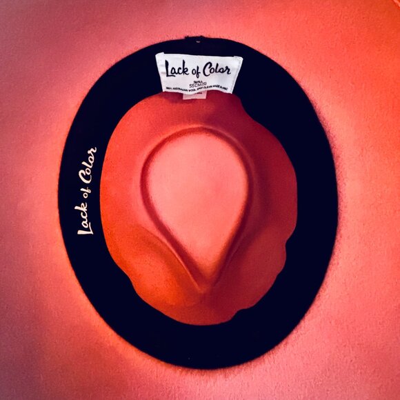 Lack of Color Fedora Rancher Rose Pink Women's Hat Small Wool Felt Grosgrain - Picture 9 of 16